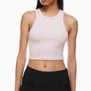 Aritzia Sunday best Honor Tank Crop rib racerback tank top tencel Medium T12